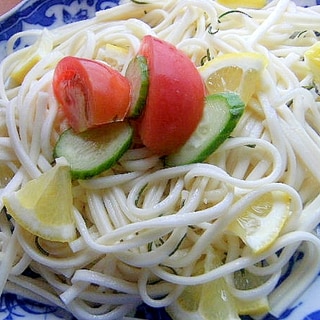 うどんで❤塩レモンのパスタ風♪（ローズマリー）